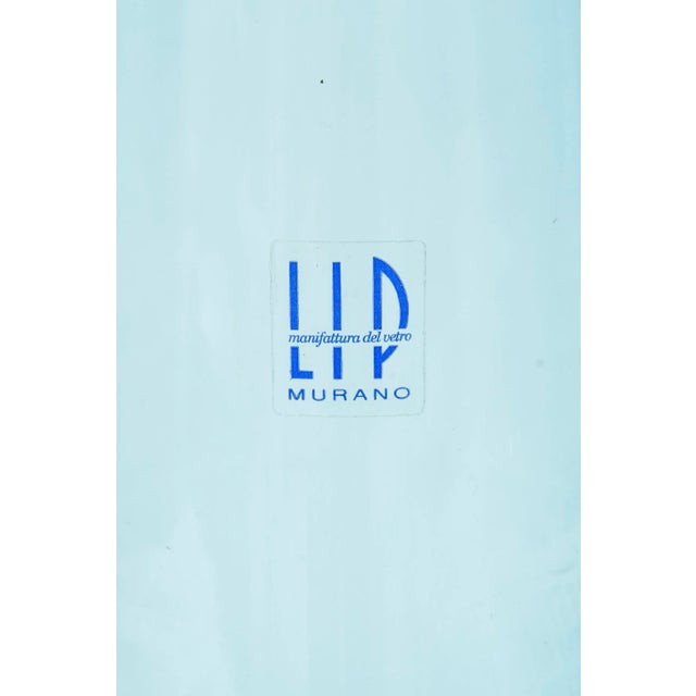 Murano Marcello Furlan Murano Lip Blue Glass Rocket Vase For Sale - Image 4 of 11