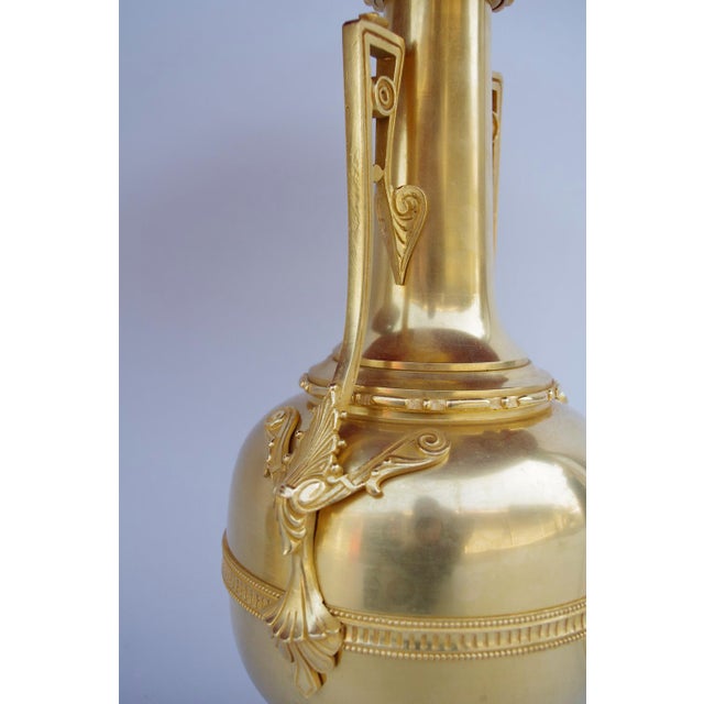Gilt Brass and Bronze Bottle-Shaped Lamps, 1880s, Set of 2 For Sale - Image 4 of 5