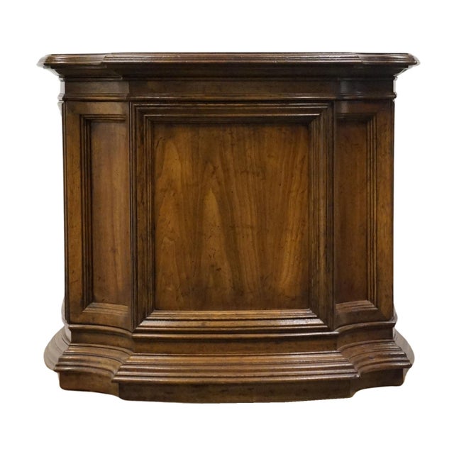 Drexel Heritage Banded Bookmatched Walnut Italian Mediterranean Style 26" Accent Storage End Table For Sale - Image 9 of 10