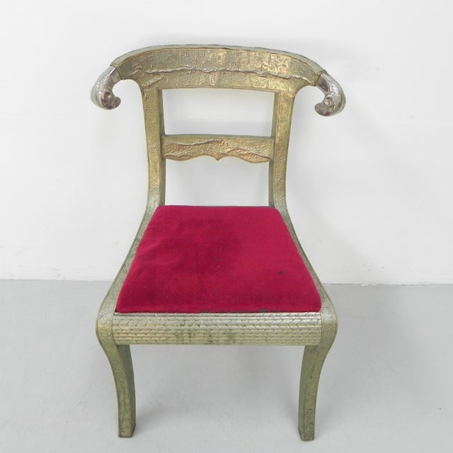 Dining Chair with Stamped Tin, 1920s For Sale - Image 9 of 18