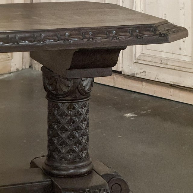 19th Century French Gothic Revival Library Table For Sale - Image 15 of 18