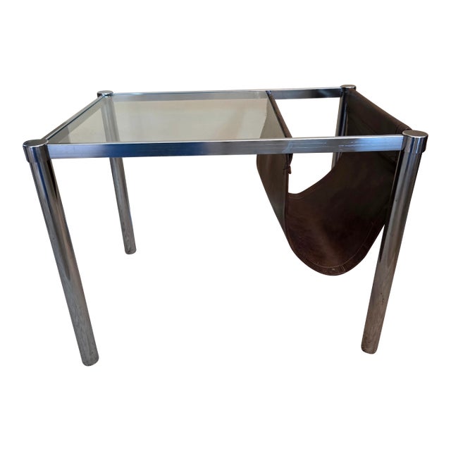 1950s Mid Century Modern Magazine Rack End Table For Sale