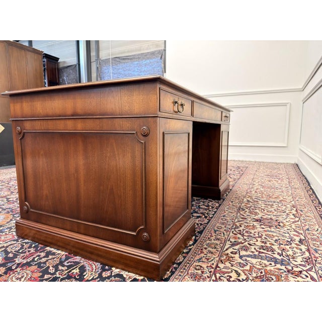 Wood English Desk with Black Inlay For Sale - Image 7 of 18