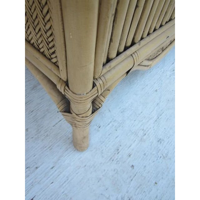 Vintage Nightstand Wicker Rattan Tan Two Drawer For Sale - Image 4 of 10