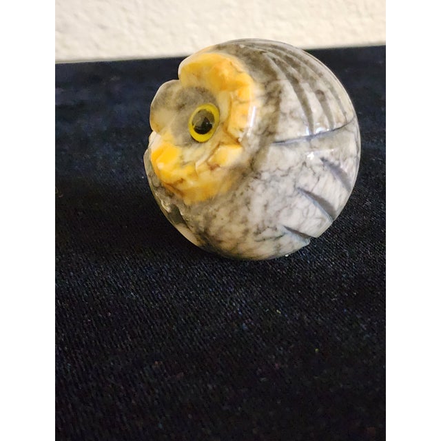 Small and colorful owl handcrafted from alabaster. I believe that this one originated from Italy. I like the colors and...