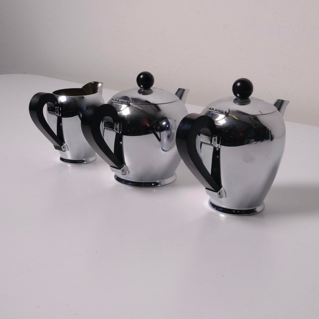 Bombè Coffee Maker and Milk Jug by Alfra Alessi, Italy, 1940s, Set of 3 For Sale - Image 9 of 12