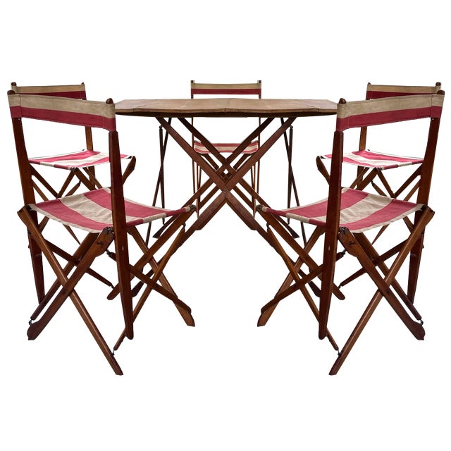 French Outdoor Terrace Set, 1920s, Set of 6 For Sale