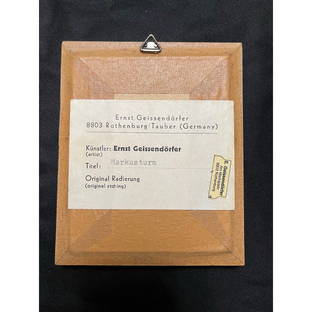 Original Etchings of Rothenburg Germany by Ernst Geissendörfer- Set of 2 For Sale - Image 11 of 11