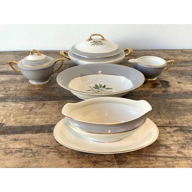 Mid-Century Modern Vintage Princess China “Golden Peony” Serving Pieces - Set of 5 For Sale - Image 3 of 12