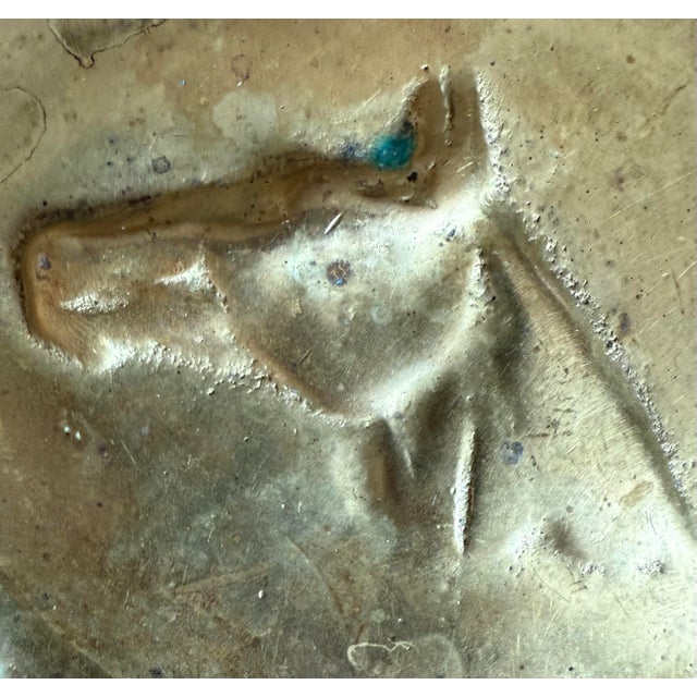 Mid 20th Century Vintage Virginia Metalworks Brass Trinket Dish With Horse For Sale - Image 5 of 7