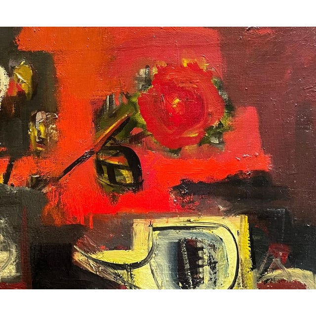Frank Chabry, Red Still Life, Oil on Canvas, 1971 For Sale - Image 7 of 11