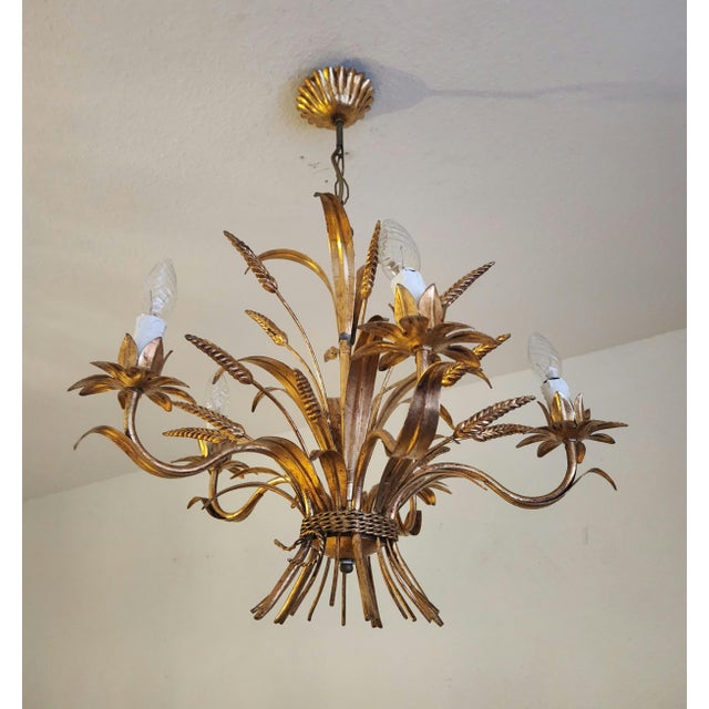 Vintage 5-Light Florentine Chandelier, Italy, 1960s For Sale - Image 4 of 18
