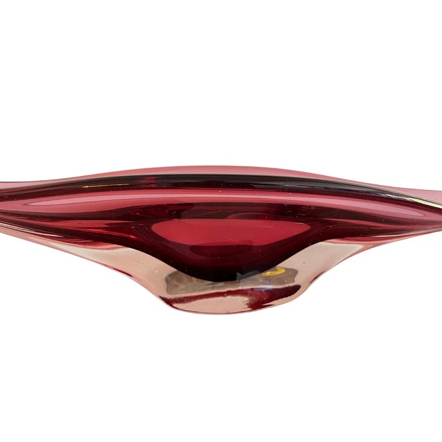 Mid-Century Modern Mid-Century Glass Red Vase, Italy, Circa 1960 For Sale - Image 3 of 8