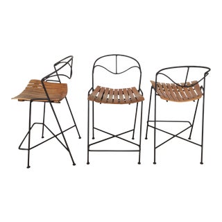 1960s Arthur Umanoff for Shaver Howard Counter Height Stools - Set of 3 For Sale