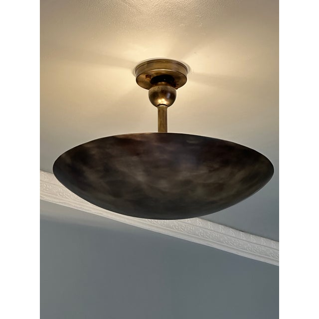 Handmade Customized Brass Flush Mount Lamp With Antique Finish For Sale - Image 6 of 8