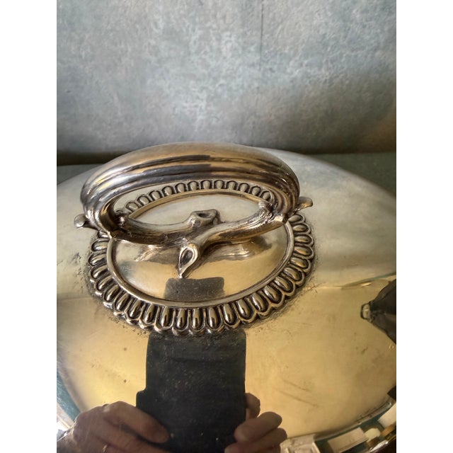 English Vintage Silverplate Domed Cloche For Sale - Image 3 of 3