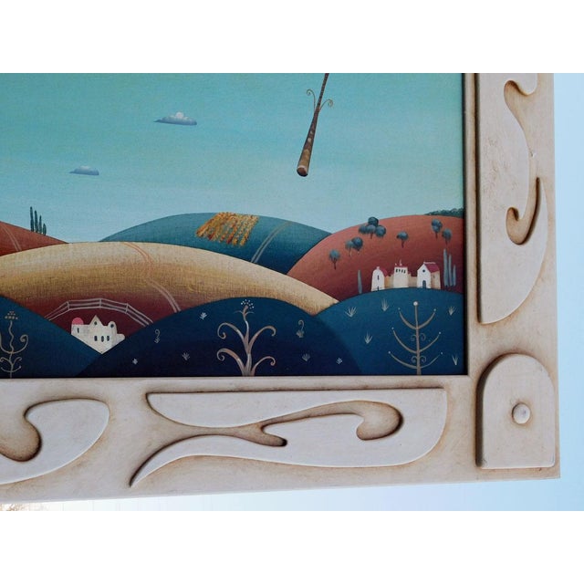 Textile Anton Arkhipov Floating Angel Original Painting Artwork Art Listed Artist Frame For Sale - Image 7 of 12