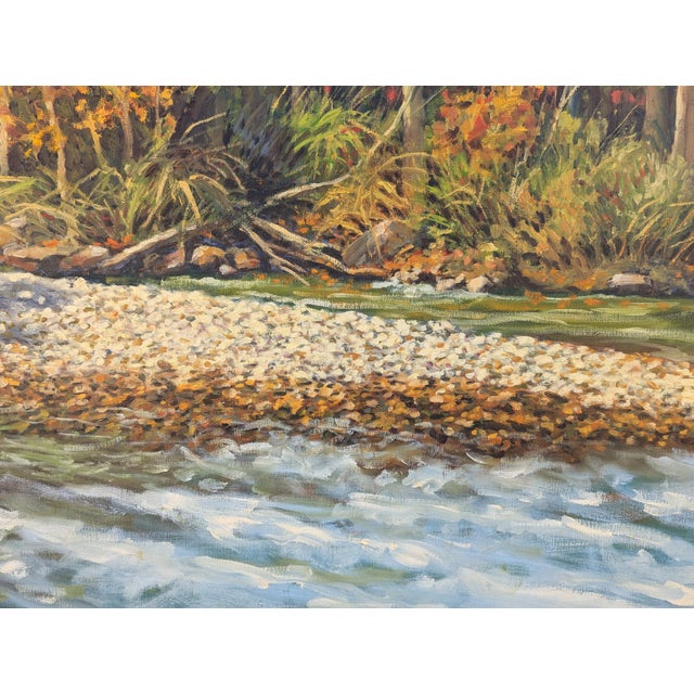 Contemporary Jerry Greenberg "Arkansas River Ozarks" Contemporary Realistic Forested Landscape Painting, 1995 For Sale - Image 3 of 12
