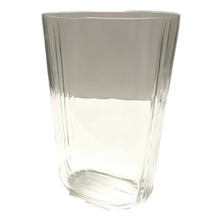 Rectangular Transparent Murano Glass Vase by Carlo Moretti, Italy, 1990s For Sale