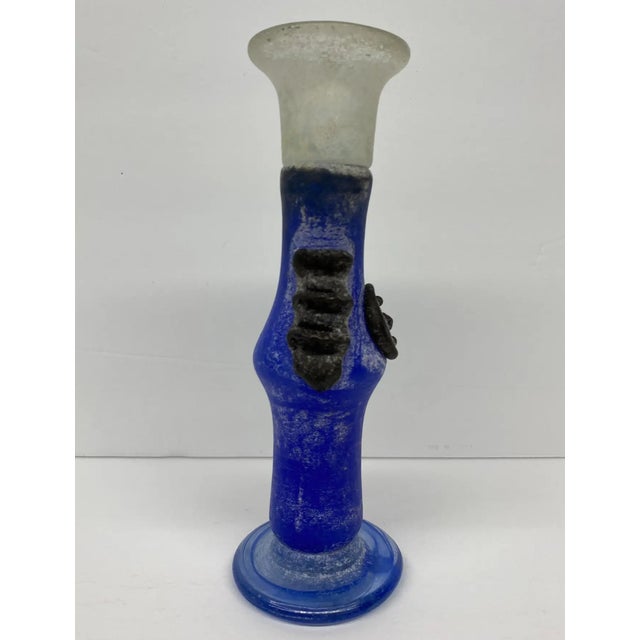 1970s 1970s Pate De Verre Art Glass Candlestick For Sale - Image 5 of 9