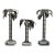 Vintage Coastal Regency Style Palm Tree Galvanized Aluminum Candlesticks, Set of 3 For Sale