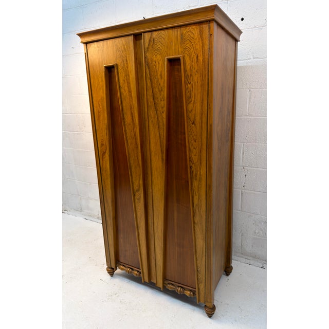 Mid-Century Modern Unique Vintage Two-Door Mid-Century Modern Oak Wardrobe For Sale - Image 3 of 14