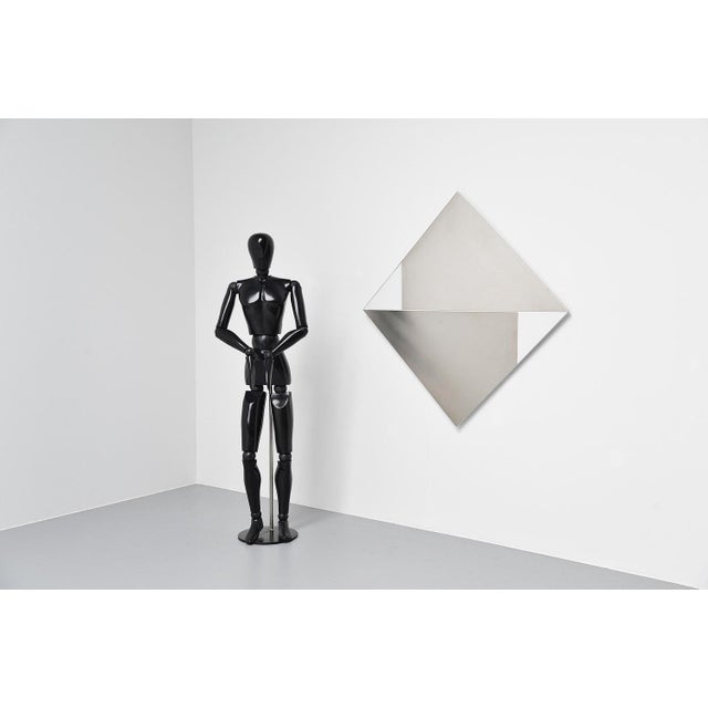 Wood Triangle Wall Artwork attributed to Rudolf Wolf, Holland, 1972 For Sale - Image 7 of 10