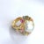 Bochic “Orient” Multi Color Fancy Sapphires & Pearl Ring Set 18K Gold & Silver, Size 4.5 For Sale - Image 4 of 5