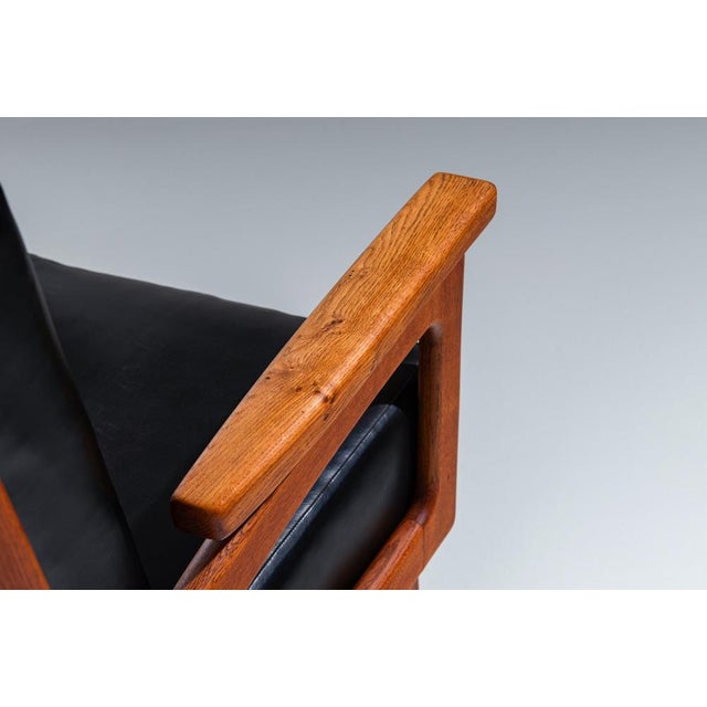 Belgian Lounge Chairs in Oak with Leather Cushions, 1960s, Set of 2 For Sale - Image 14 of 17