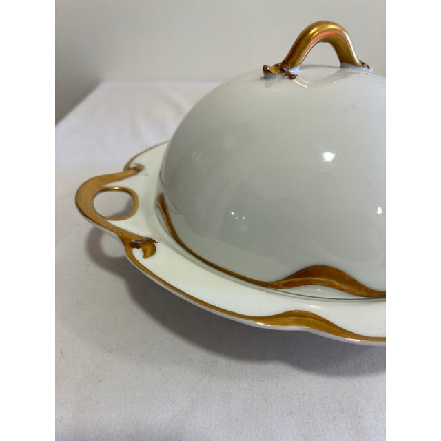 Early 20th Century Early 20th Century Haviland & Co. Limoges Gold Gilt Domed Butter Dish For Sale - Image 5 of 11