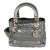 Metallic Silver Supple Cannage Leather Medium Lady Dior Tote For Sale