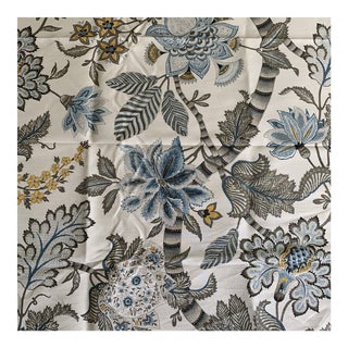 Bennison Banyan Floral Printed Fabric- 1 1/4 Yards For Sale