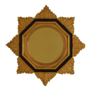 Friedman Brothers Gold & Black Star Design Mirror For Sale