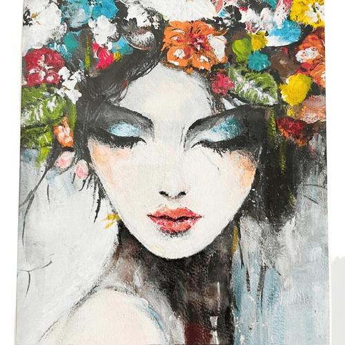 Unique Hand-Painted Portrait “Flower Fairy” – Includes Luxury Black Frame Beautiful, hand-painted portrait titled “Flower...