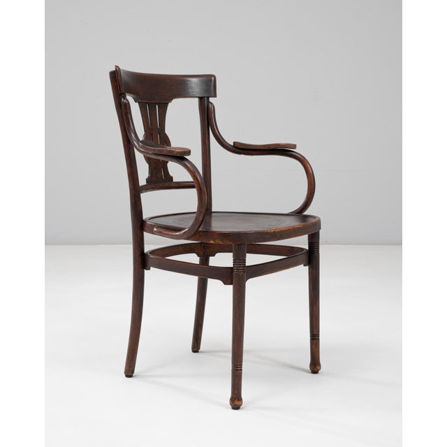 Wood 20th Century Austrian Bentwood Armchair With Lyre Back Detail For Sale - Image 7 of 18