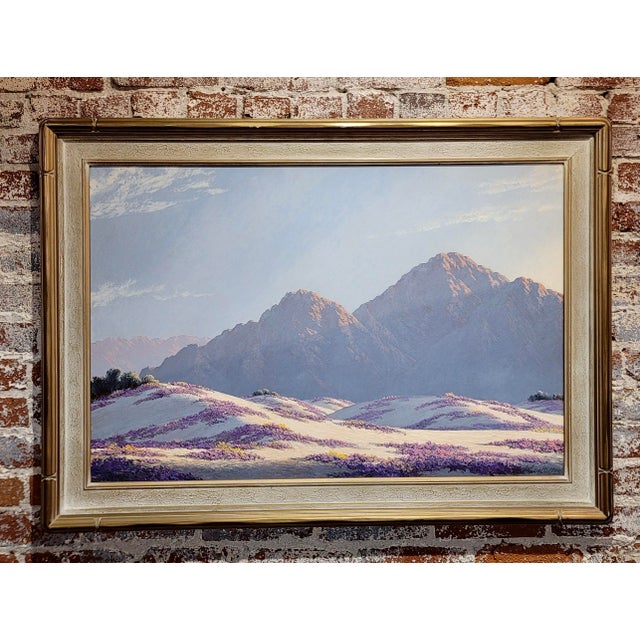 John William Hilton-1958 California Desert Landscape Spring Bloom -Oil painting California Impressionist - oil panting on...