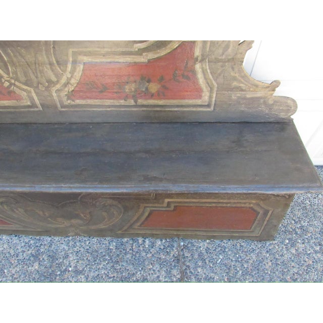 18th. Century Italian Baroque Painted Hall Bench For Sale - Image 15 of 18