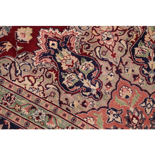 Shabby Chic Isphan Pak-Persian Red/Blue Wool&Silk Rug - 10'0'' X 13'9'' For Sale In New York - Image 6 of 8