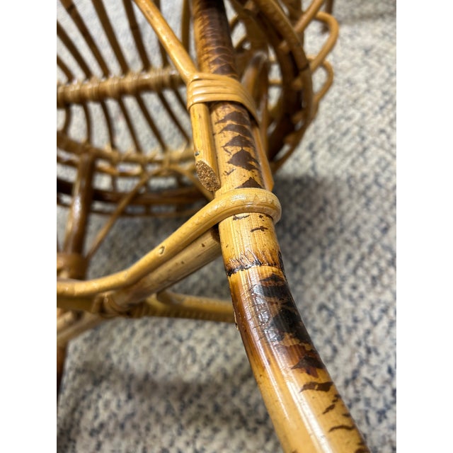 Wood Bent Bamboo & Rattan Mid Century Modern Stool by Franco Albini For Sale - Image 7 of 9