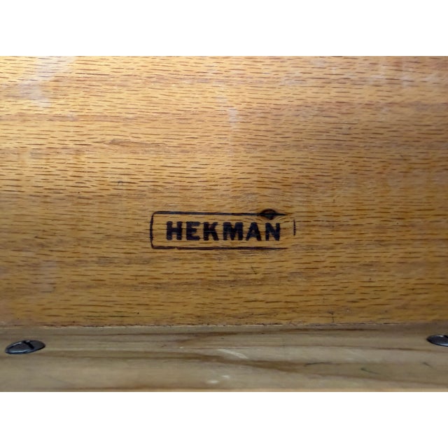 Vintage Hekman Neoclassical Style Wood End Tables With Drawers – A Pair For Sale - Image 13 of 17