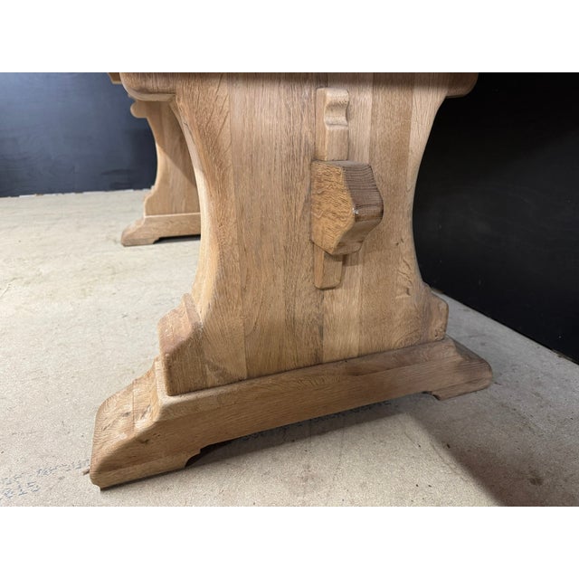 Vintage Farmhouse Dining Table in Bleached Oak, 1920 For Sale - Image 9 of 17