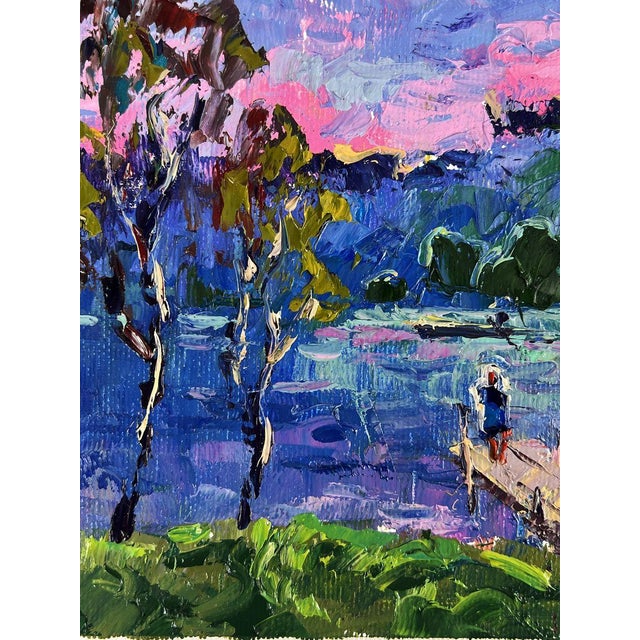 2020s Oil Painting the Romantic Silence of a Pink Sunset Oksana Ivanyuk For Sale - Image 5 of 11