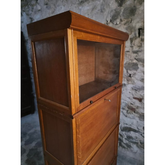 French Modular Oak Secretary Desk with Bookcase & Vitrine from Martin Dupuis, 1950s For Sale - Image 15 of 18
