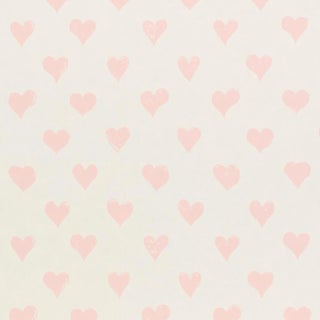 Schumacher x Molly Mahon Hearts Wallpaper in Pink For Sale