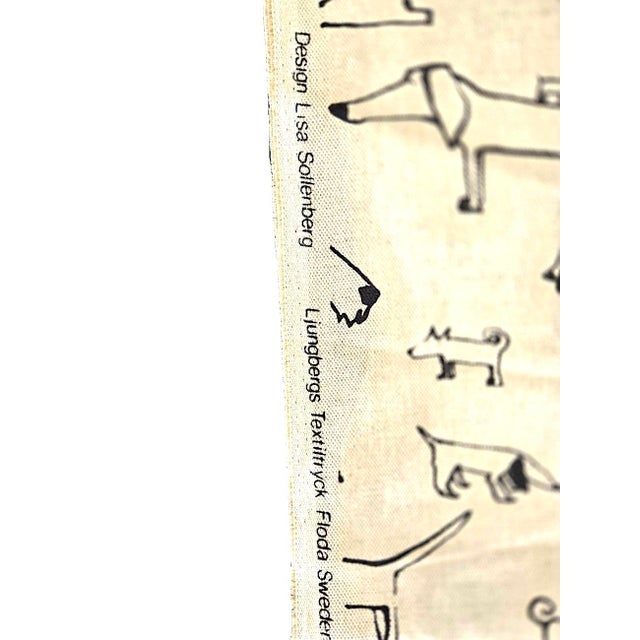 Vintage Lisa Sollenberg Ljunbergs Textiltryck "Valpar" Cotton Canvas Fabric , 4 Yards For Sale - Image 13 of 14