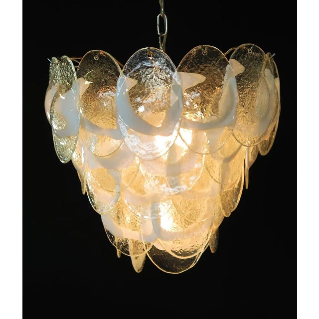 White Murano Chandelier from Mazzega, 1979 For Sale - Image 8 of 13