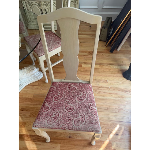 5 Vintage 1970s Painted Queen Anne Style Splat-Back Side Chairs For Sale In Atlanta - Image 6 of 7