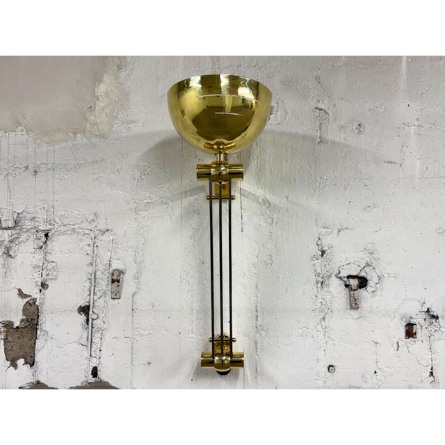 Large Art Deco Style Custom-Made Chrome-Plated Brass Wall Lamps, France, 1950s, Set of 3 For Sale - Image 6 of 7