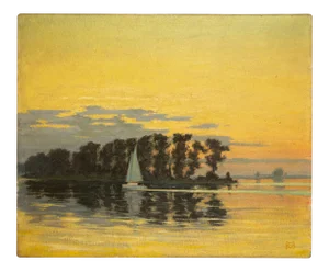 Sunset, Oil on Panel, Framed