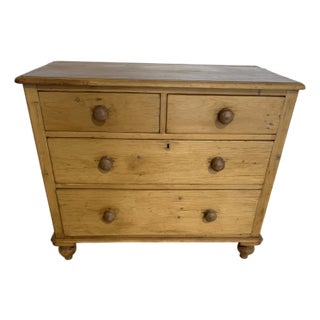 Two Over Two Drawers - Antique Pine Chest of Drawers From England For Sale